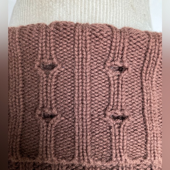 Vertical Design brown double zip knit jacket sweater rib knit construction ☆♡☆♥︎ - Picture 5 of 9